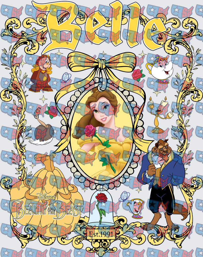 Belle Beauty and the Beast Est. 1991 Cameo (DTF)