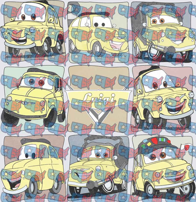 Luigi Cars Movie Character Expression Grid (DTF)