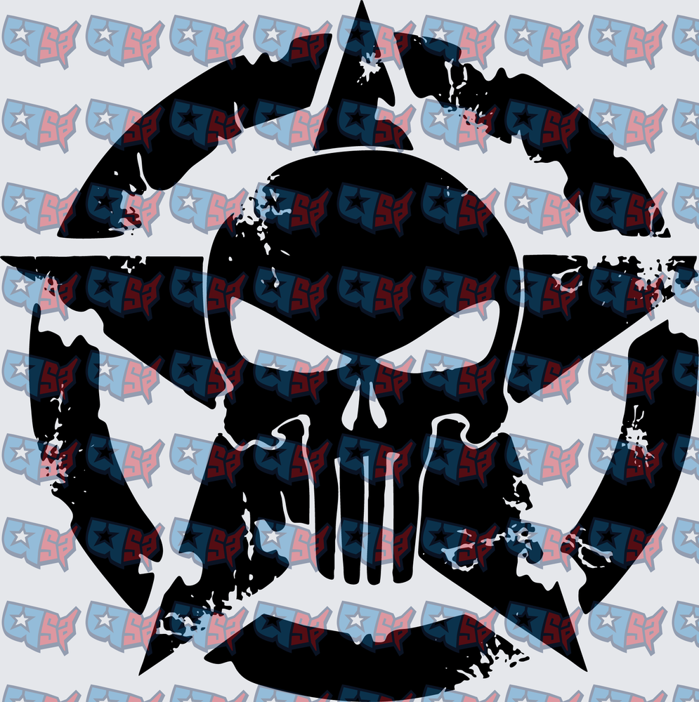 Distressed Skull Biohazard Symbol Grunge Design (DTF)