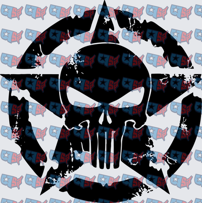 Distressed Skull Biohazard Symbol Grunge Design (DTF)