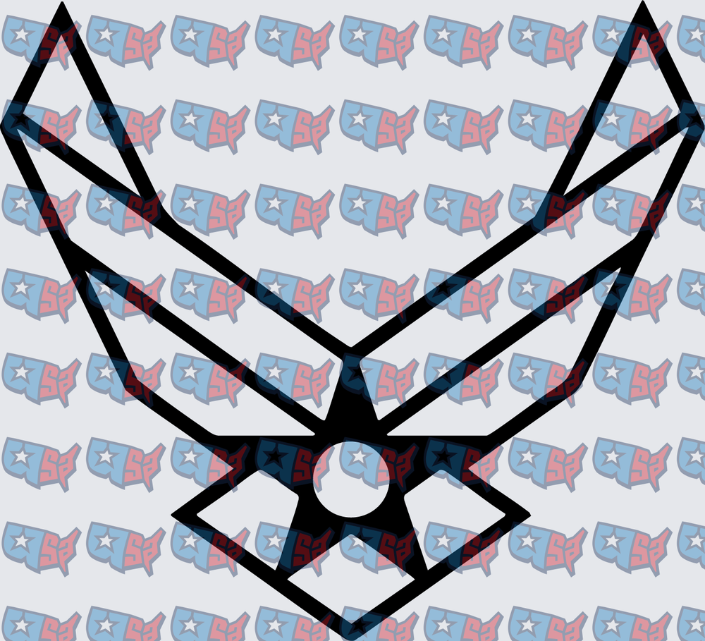 US Air Force Symbol Bold Black Outline (DTF)