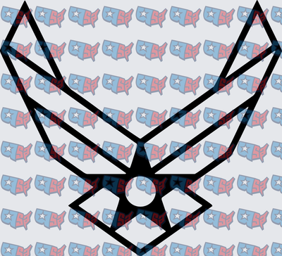 US Air Force Symbol Bold Black Outline (DTF)