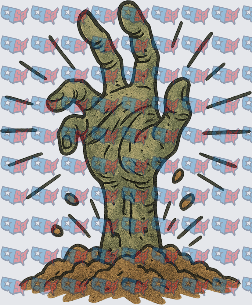 Zombie Hand Rising From Grave Ground (DTF)