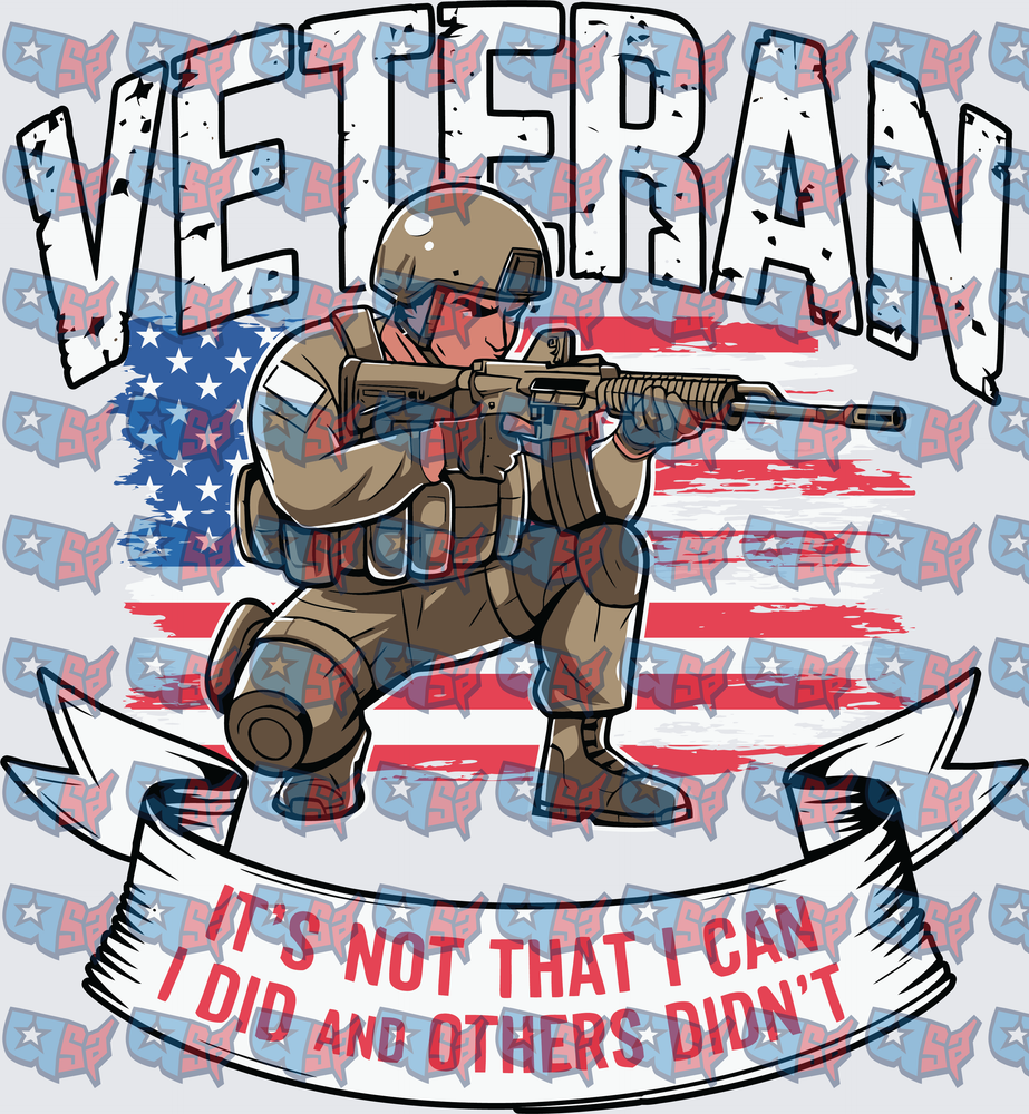 Veteran Soldier American Flag It's Not That I Can (DTF)