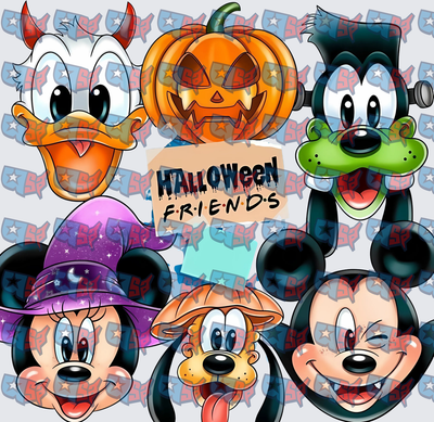 Halloween Friends Cartoon Characters Pumpkin Squad (DTF)