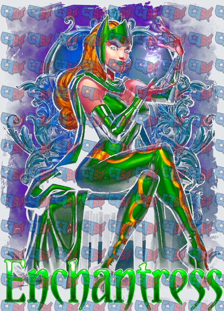 Green Armored Sorceress Wielding Magic Orb (DTF)