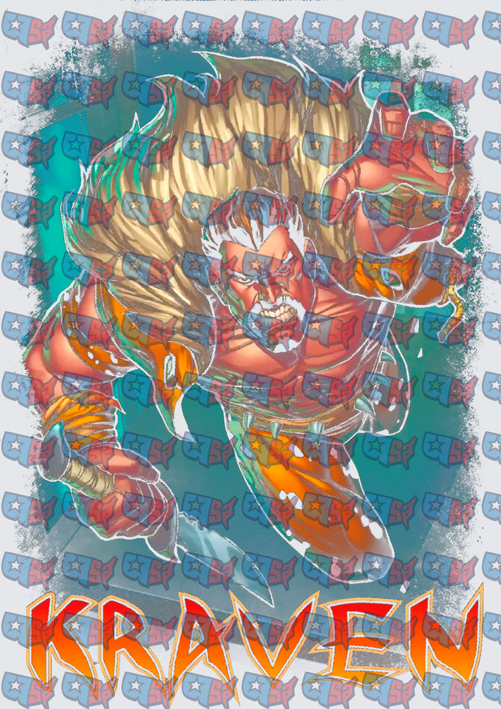 Kraven The Hunter Marvel Villain Comic Art (DTF)