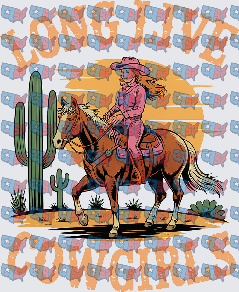 Long Live Cowgirls Desert Horseback Rider (DTF)