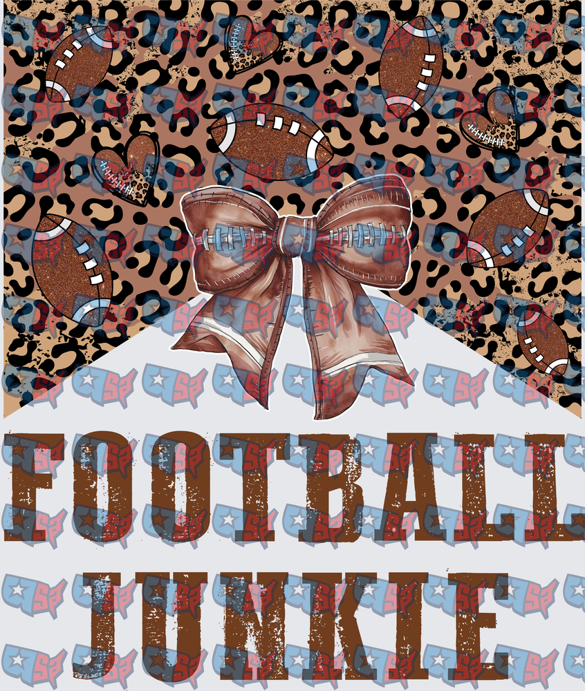 Football Junkie Leopard Print Bow Coquette Design (DTF)