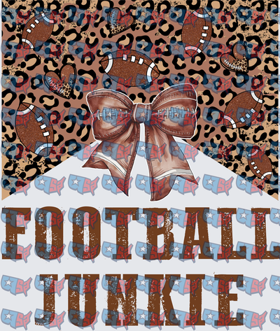 Football Junkie Leopard Print Bow Coquette Design (DTF)