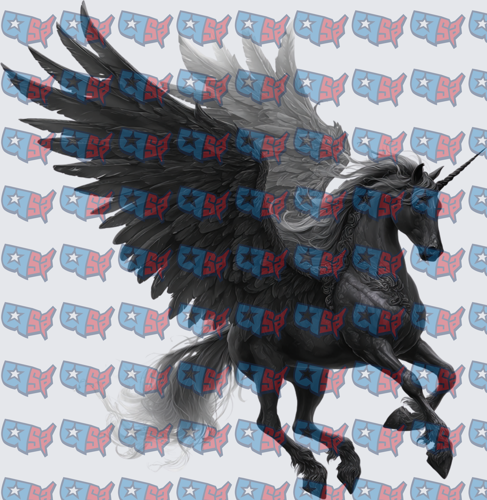 Dark Winged Unicorn Alicorn Rearing Fantasy (DTF)