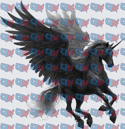 Dark Winged Unicorn Alicorn Rearing Fantasy (DTF)