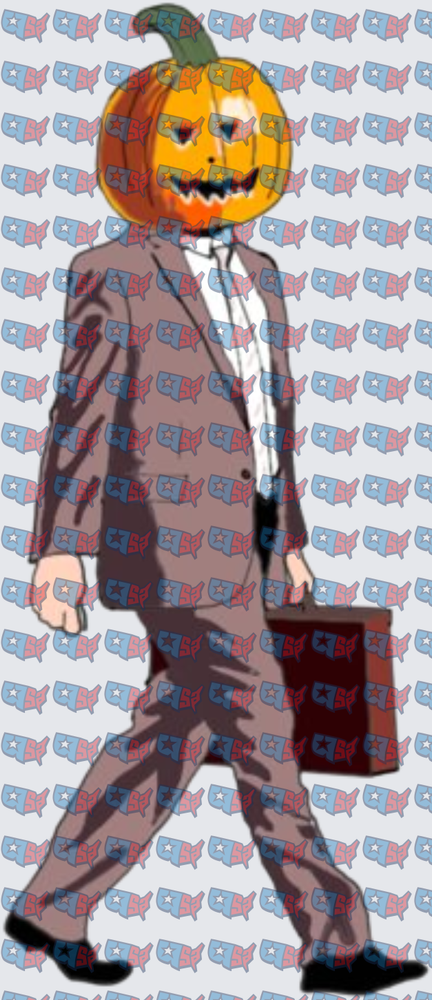 Pumpkin Head Businessman Carrying Briefcase (DTF)