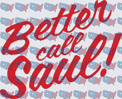 Better Call Saul Bold Red Script Design (DTF)