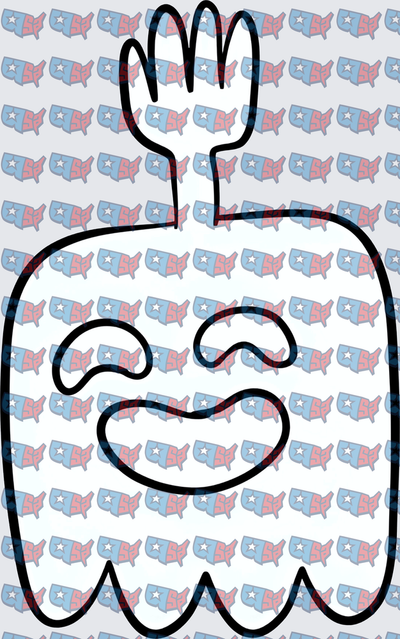 Smiling Ghost With Hand On Head (DTF)