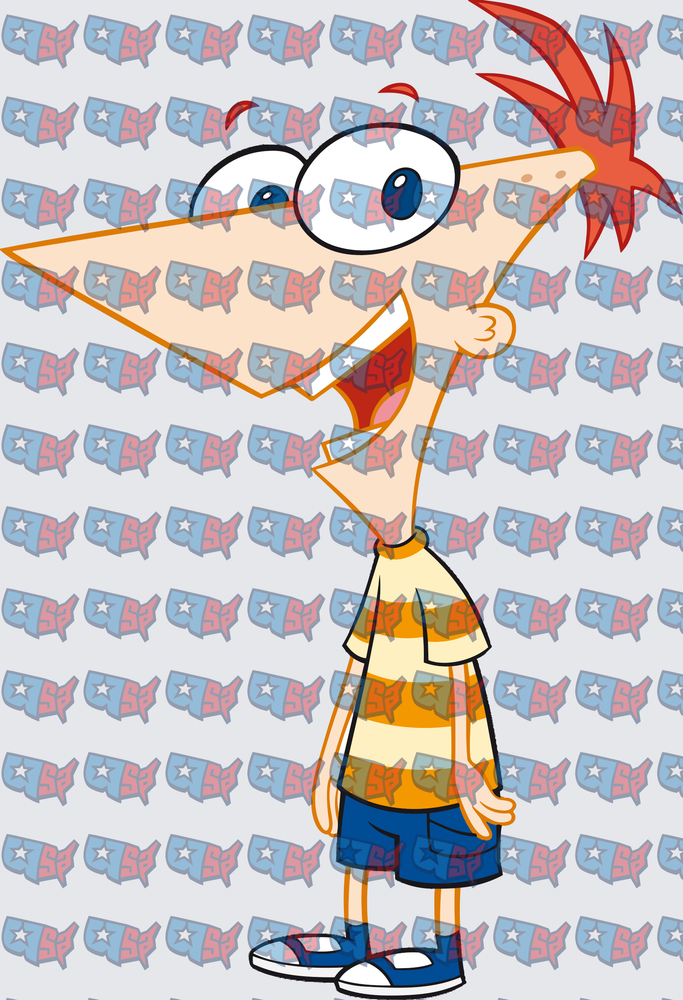 Triangular Nose Boy Smiling Striped Shirt (DTF)