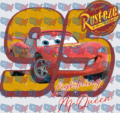 Lightning McQueen Number 95 Rust-Eze Grunge Design (DTF)