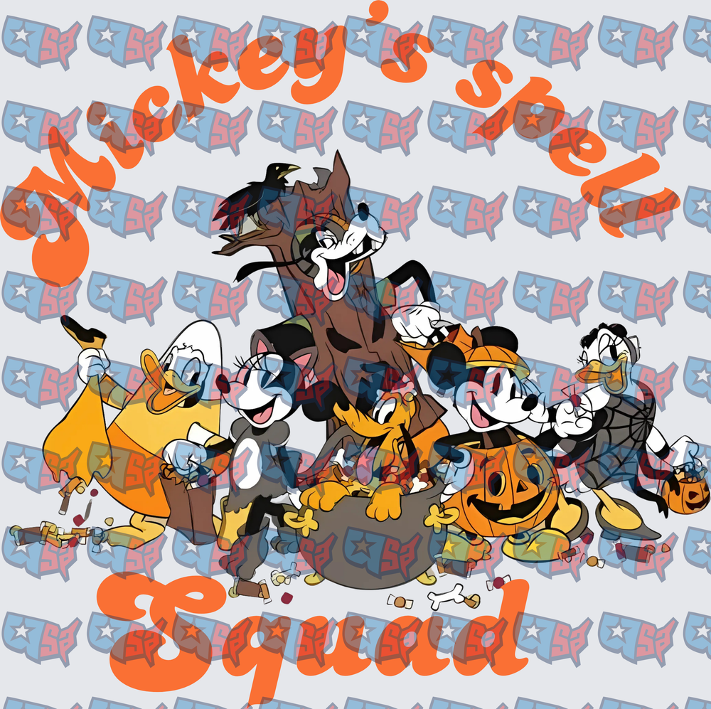 Mickey's Spooky Halloween Squad Group Costume Scene (DTF)