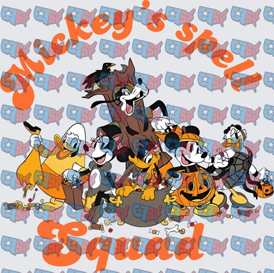 Mickey's Spooky Halloween Squad Group Costume Scene (DTF)