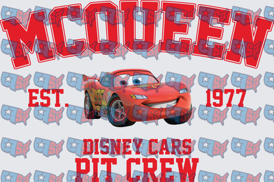 Lightning McQueen 95 Pit Crew Est 1977 (DTF)