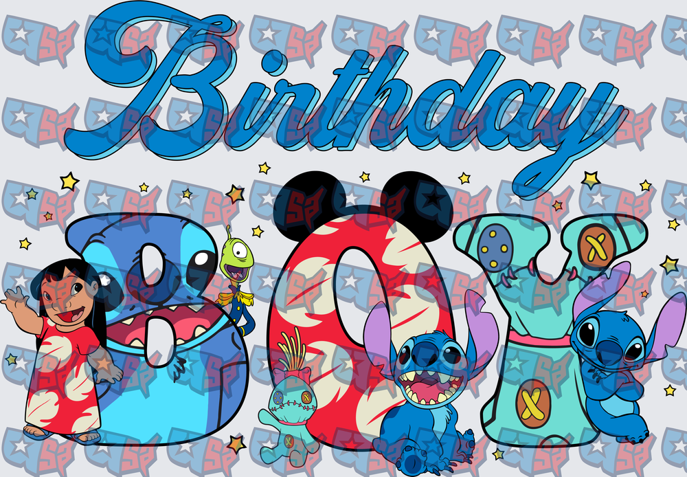 Birthday Boy Blue Alien Character Celebration (DTF)
