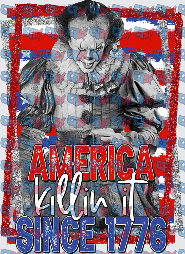 Pennywise Patriotic Clown America Killin It Since 1776 (DTF)