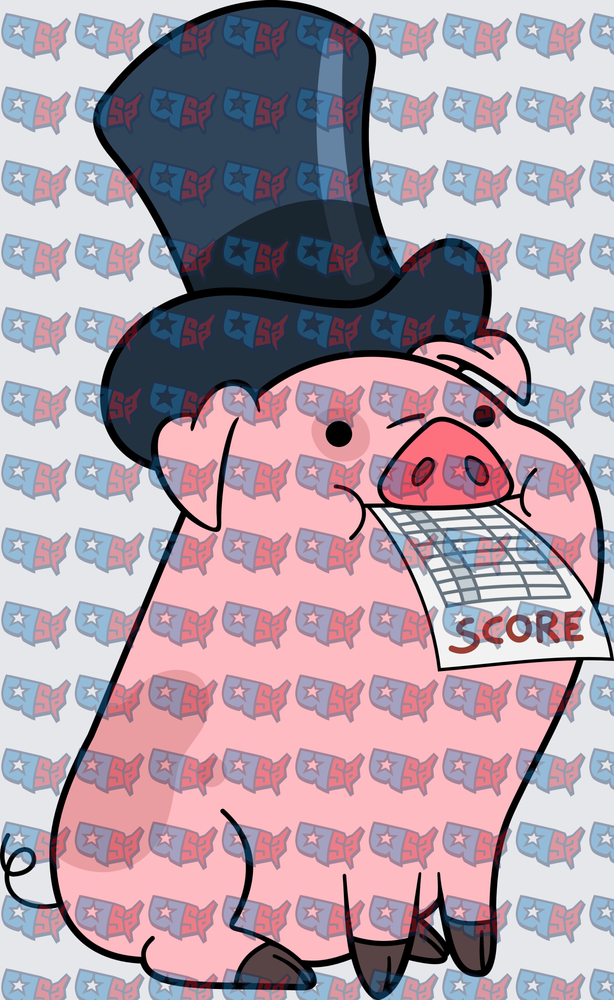 Fancy Pig In Top Hat Holding Score Sheet (DTF)