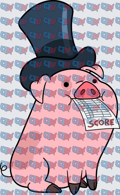 Fancy Pig In Top Hat Holding Score Sheet (DTF)