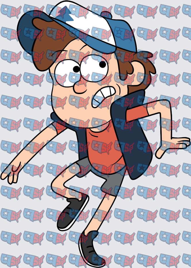 Scared Boy Running In Blue Cap And Vest (DTF)