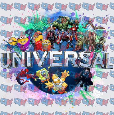 Universal Studios Characters Colorful Splash Collage (DTF)