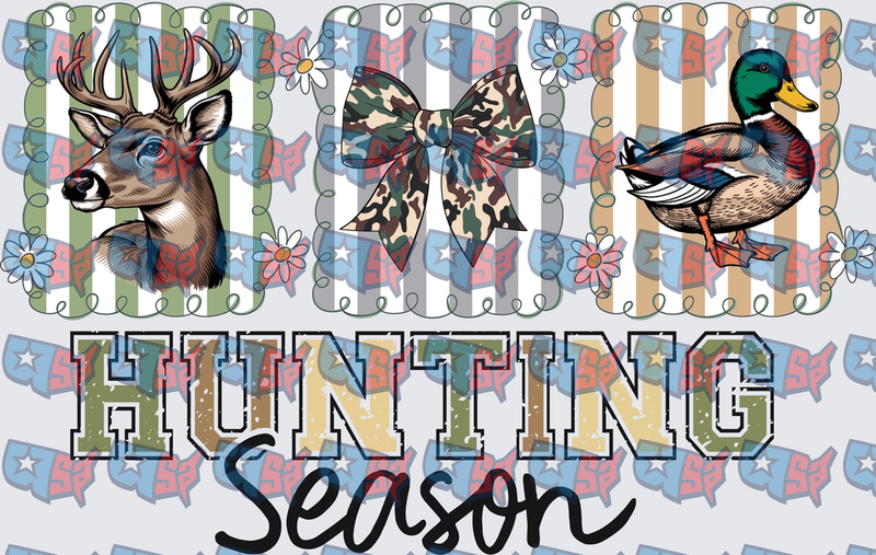 Hunting Season Deer Duck Camo Bow Design (DTF)