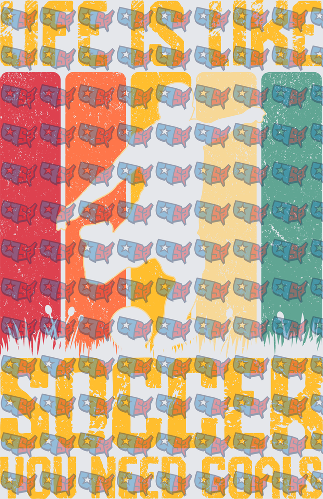 Life Is Like Soccer You Need Goals Retro USA Map Pattern (DTF)