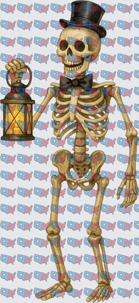 Dapper Skeleton Top Hat Lantern Gentleman (DTF)