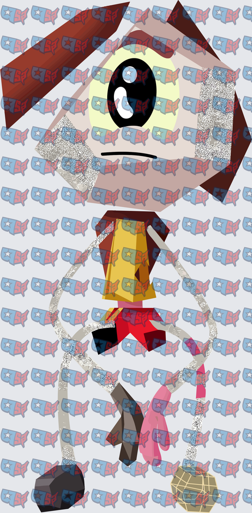 Geometric Cyclops Character Low Poly Art (DTF)