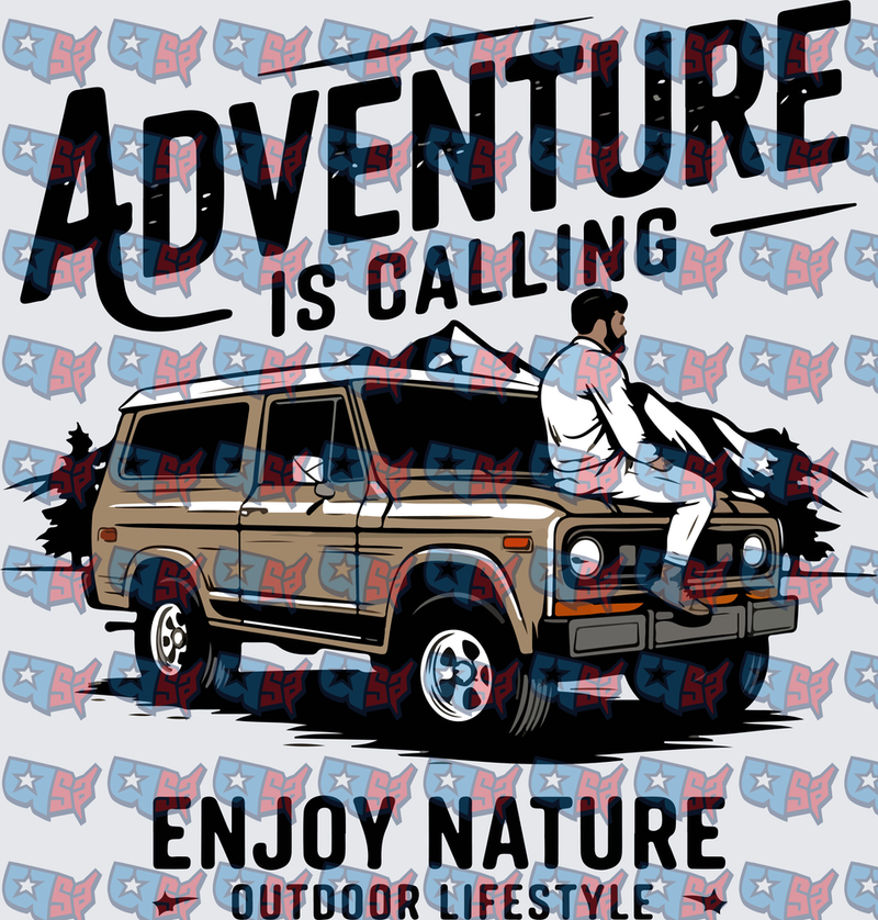 Adventure Is Calling Vintage SUV Outdoor Lifestyle (DTF)
