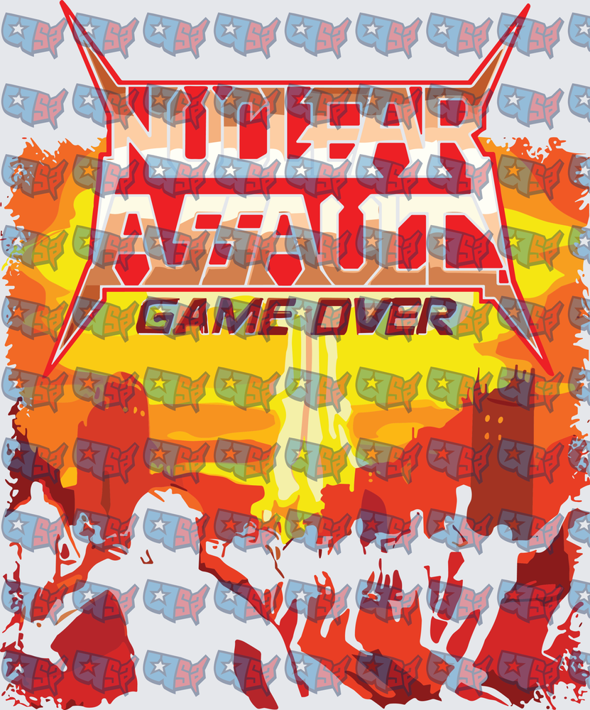 Nuclear Assault Game Over Explosion Metal Rock Design (DTF)