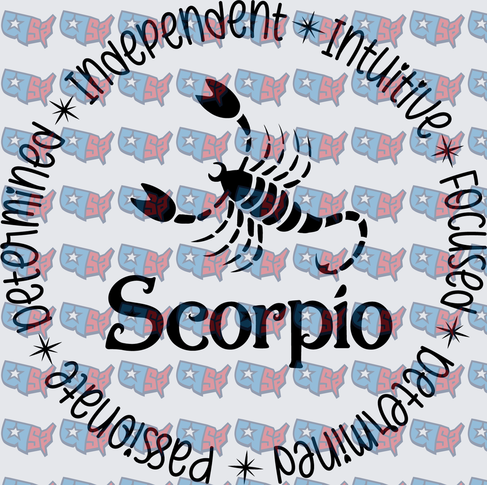 Scorpio Zodiac Scorpion Traits Circle Design (DTF)