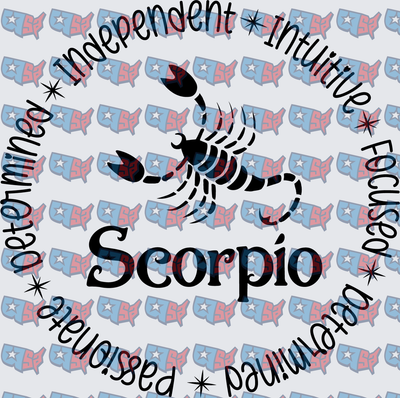 Scorpio Zodiac Scorpion Traits Circle Design (DTF)