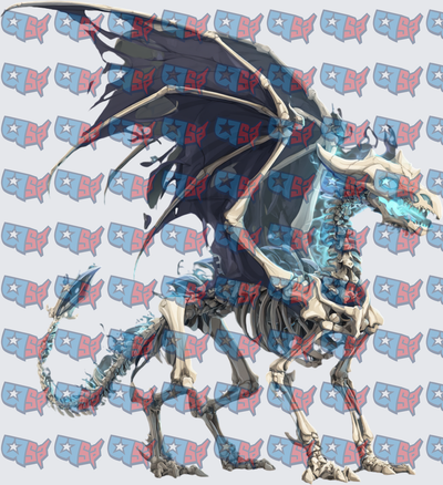 Undead Skeleton Dragon With Blue Flame Wings (DTF)