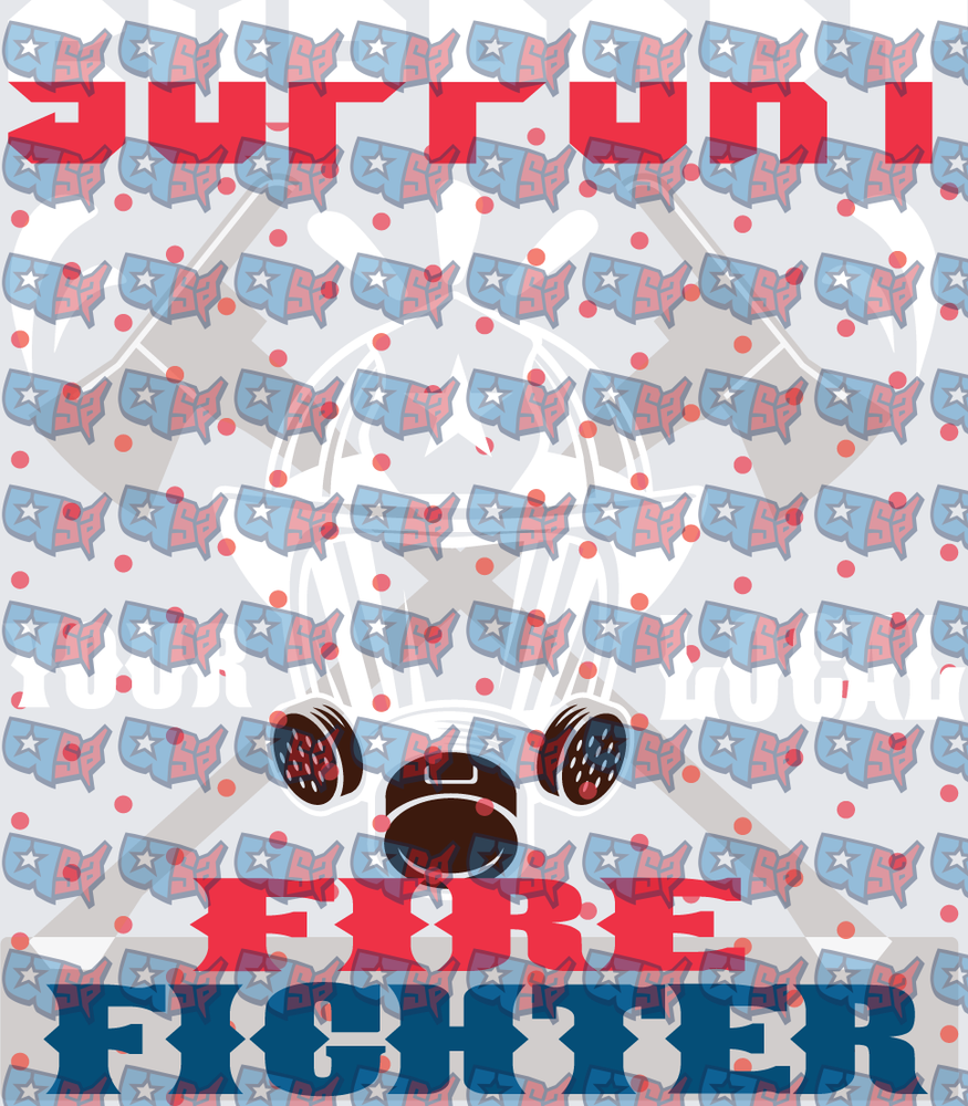 Support Your Local Firefighter Patriotic Design (DTF)