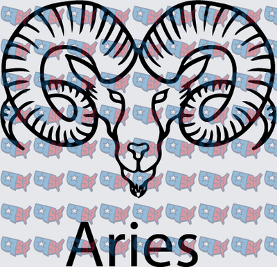 Aries Ram Zodiac Sign Bold Line Art (DTF)