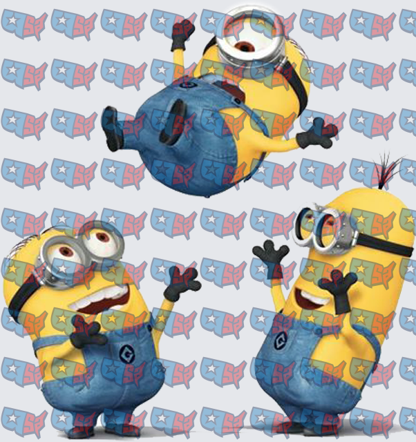 Silly Yellow Minion Characters Laughing And Playing (DTF)