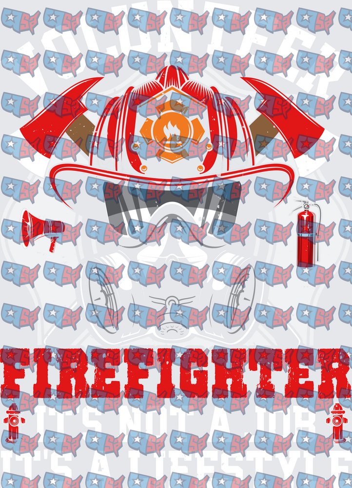 Firefighter Helmet Skull Crossed Axes Bold Text (DTF)