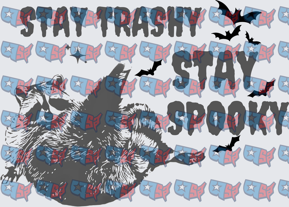 Stay Trashy Stay Spooky Possum Bats Halloween (DTF)