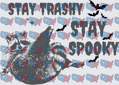 Stay Trashy Stay Spooky Possum Bats Halloween (DTF)