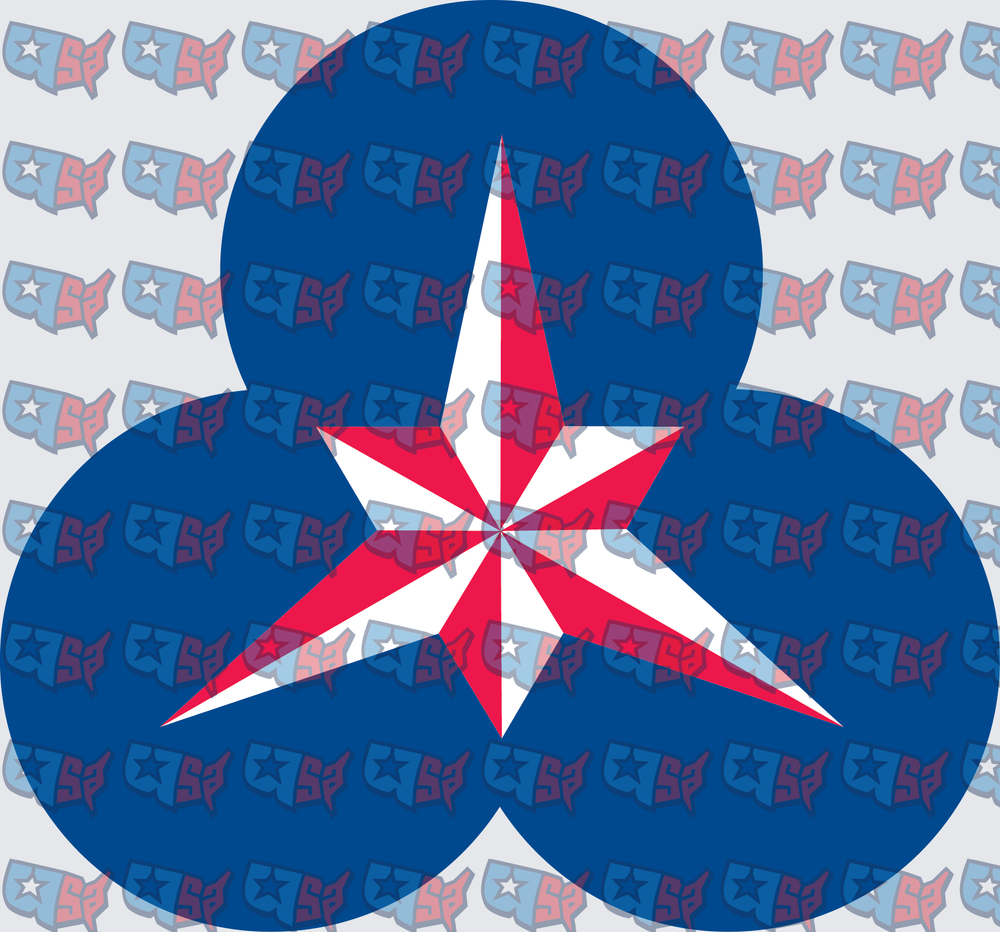 Red White Blue Star Triple Circle Patriotic (DTF)