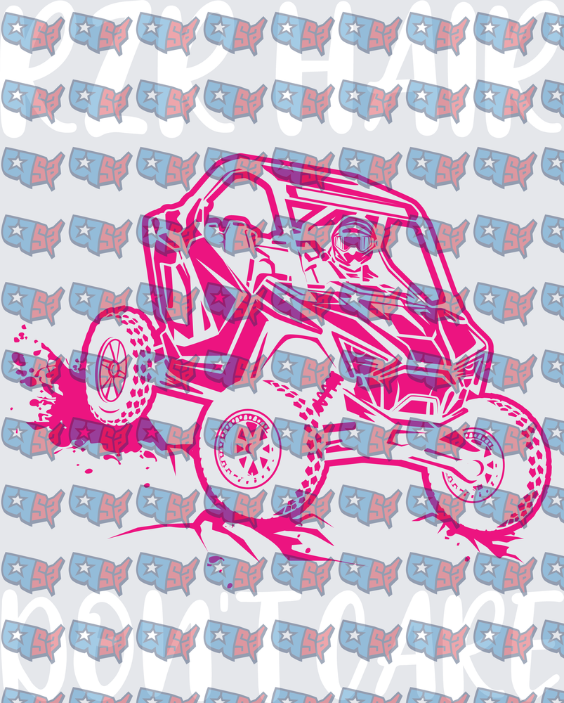 Hot Pink UTV Side By Side Mud Splash (DTF)