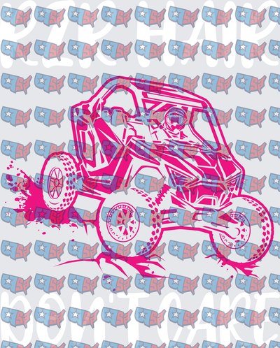 Hot Pink UTV Side By Side Mud Splash (DTF)