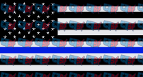 American Flag With Thin Blue Line Elements (DTF)