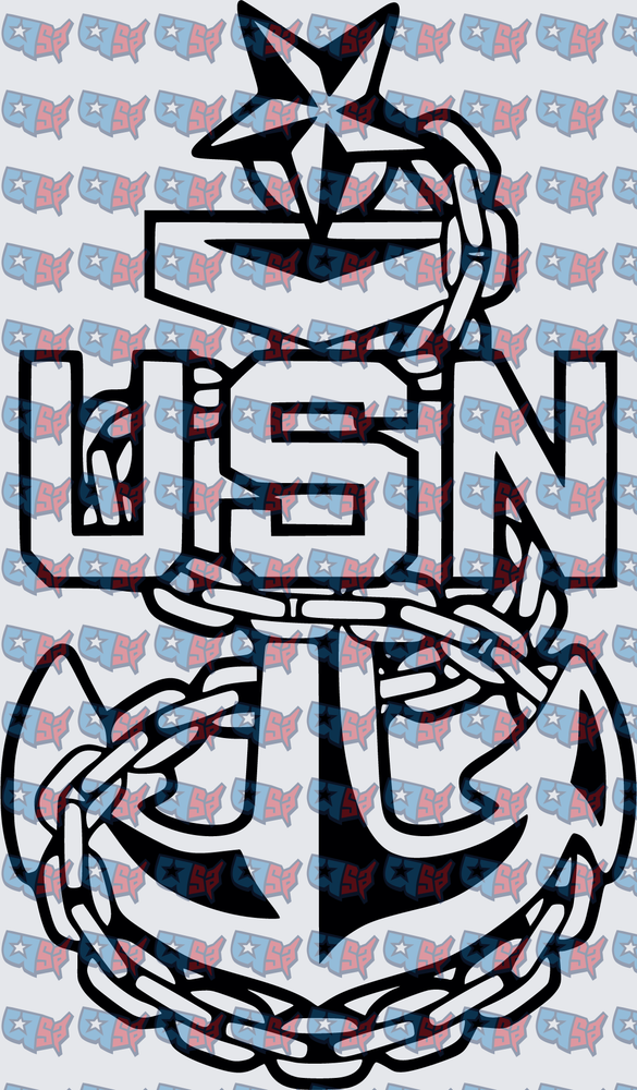 USN Anchor Chain Star Military Insignia (DTF)